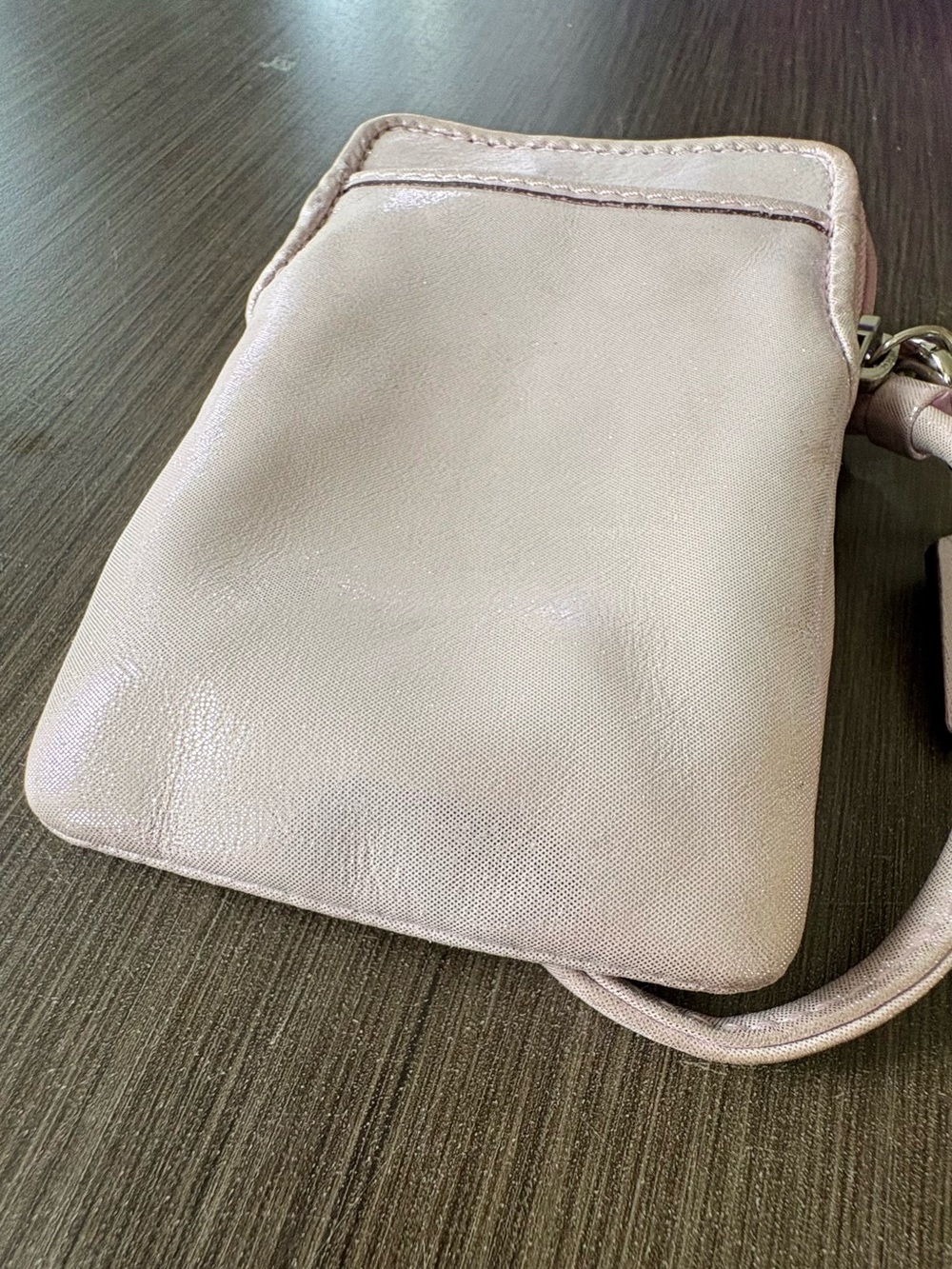 SOLDโ COACH Pink Poppy Legacy Vertical Wristlet - Picture 11 of 12